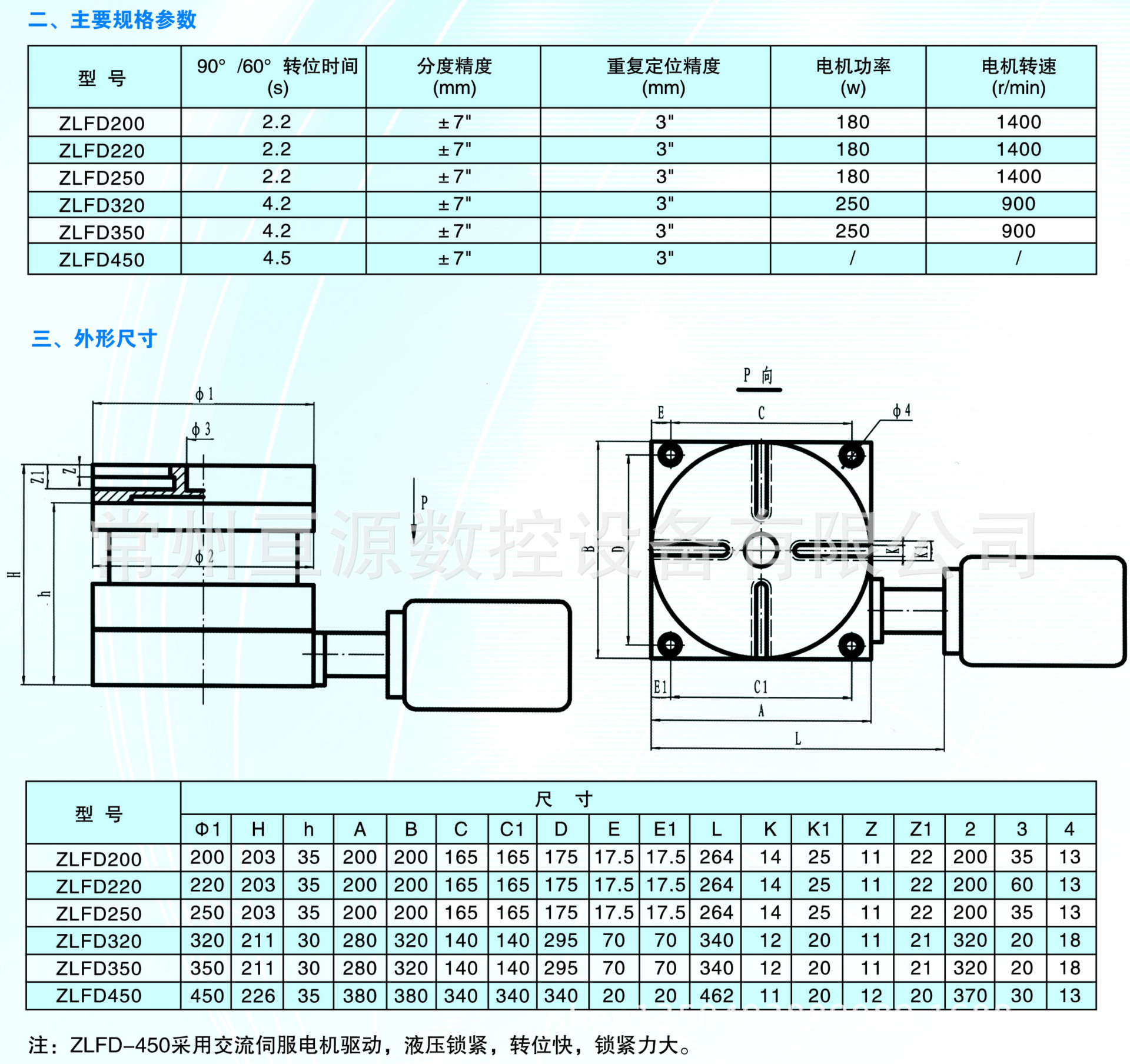 厂家多年生产 供应CNC回转台 ZLFD200系列立式电动分度盘