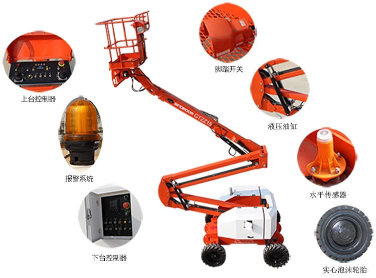 不带飞臂的曲臂式高空作业平台细节
