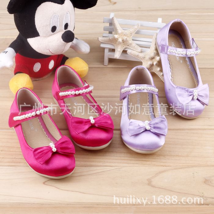 米小熙MEXIAOXI 2014韩版秋款珍珠魔术贴公主单鞋女童鞋皮鞋现货
