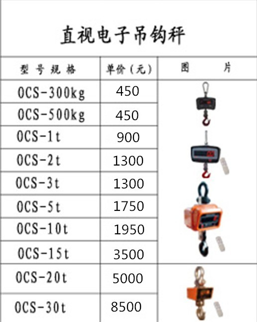 供應3噸電子吊鉤秤，5噸吊鉤秤，30噸直視吊秤，20噸無線吊鉤秤 3T直視吊秤，直視吊鉤秤，電子吊秤，電子吊鉤秤