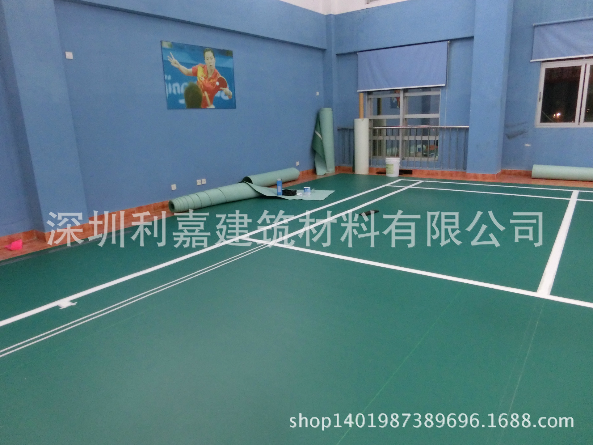 羽毛球耐磨弹性地胶