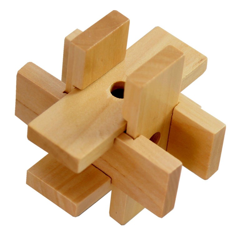 木制孔明锁 智力六块拼 聪明娃益智系列