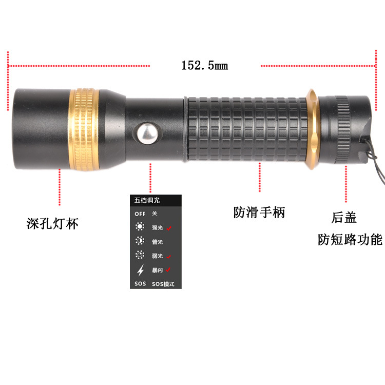 自行车新款led手电筒 自行车小手电筒 自行车万能