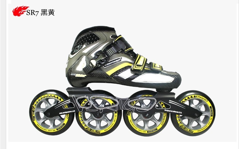 新款 碳纤维美洲狮sr-7竞速鞋 速滑鞋 专业轮滑鞋 极限轮滑鞋