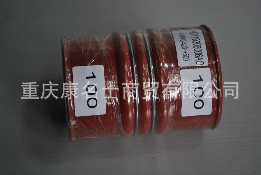 缠绕胶管KMRG-420++500-胶管HO119306006AO-内径100X夹布硅胶管,红色钢丝2凸缘3直管内径100XL150XH110X-1