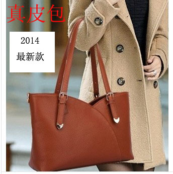 廣州包包批發2014冬季真皮女包牛皮簡約百搭潮氣質單肩手提斜挎包工廠,批發,進口,代購