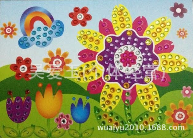 卡通制作钻石贴画,儿童益智拼图玩具,手工制作,立体画图片,卡