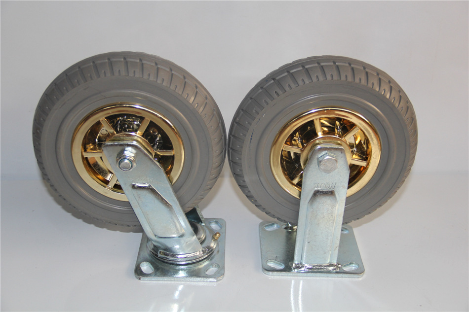 脚轮 万向轮 重型6寸5寸8寸平板耐磨静音橡胶轮子工业脚轮