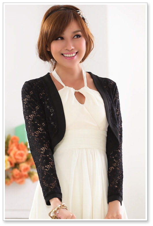 the fat Extra large Women's wear Plus Size Fattening Hollow flower Lace loose coat full dress Shawl Cardigan Little coat 9620