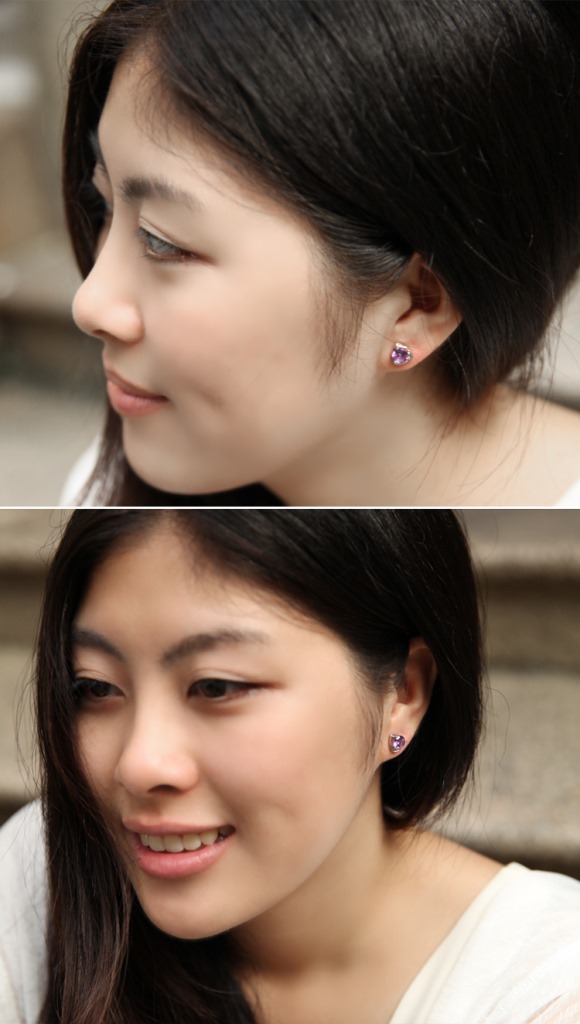 韩版925纯银耳钉韩国女可爱原创心形耳饰品耳环