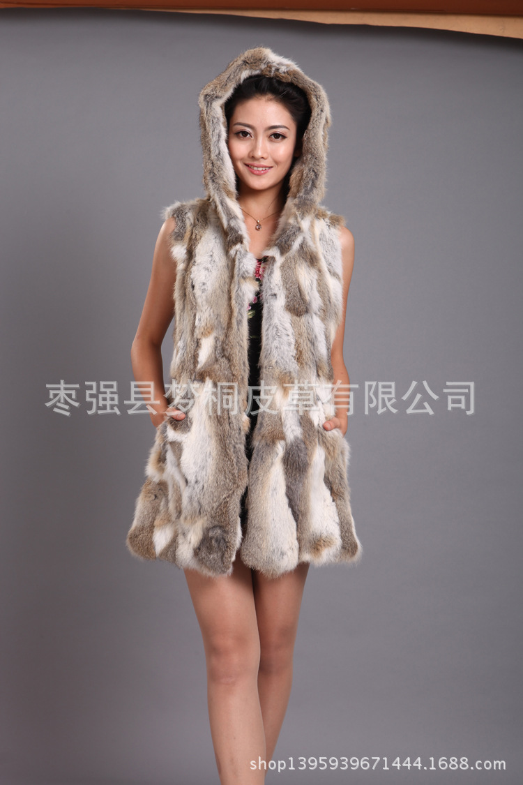 厂家热卖款 冬季女士高档中长款带帽皮草 高档大气 厂家直批