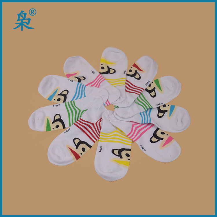 大嘴猴白跟白尖情侣袜003