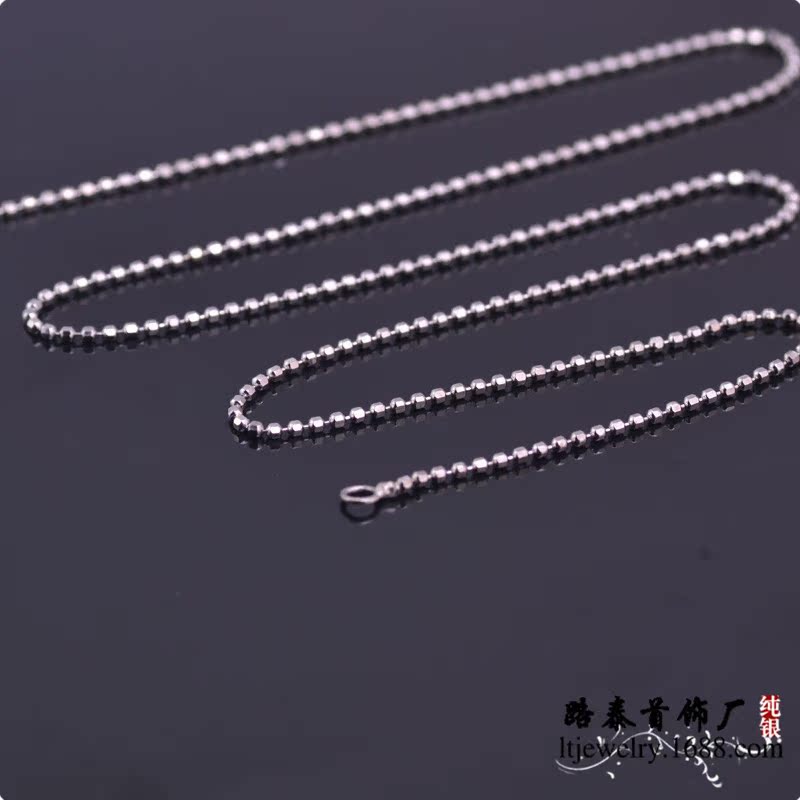 5mm 闪珠链 纯银珠链 925银链条 种类:项链 材质:银 处理工艺:镶宝石