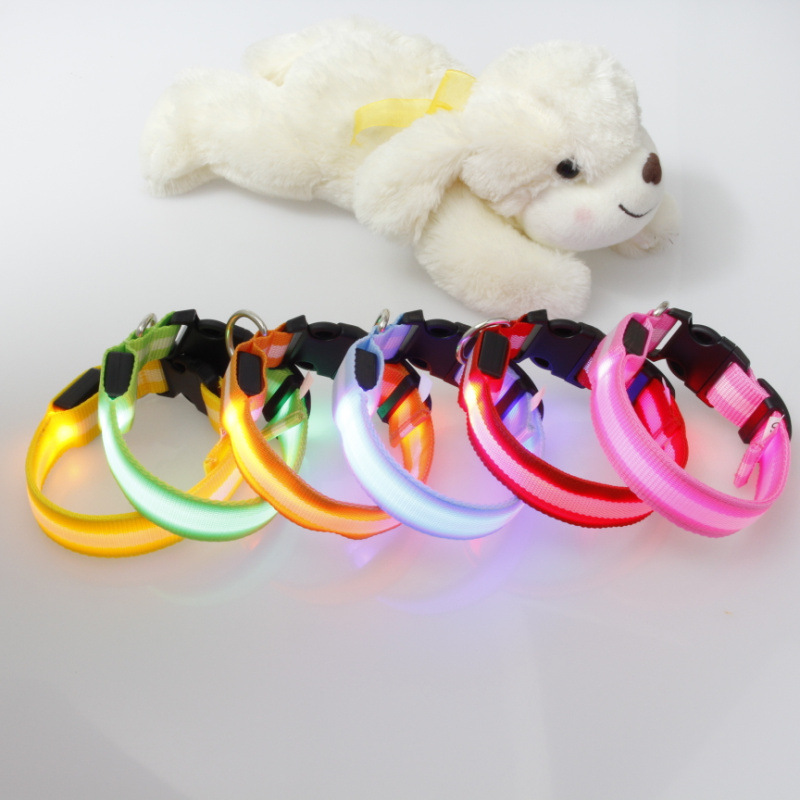 2.5cm条纹光纤狗项?个规?个颜 发光狗项 (6)