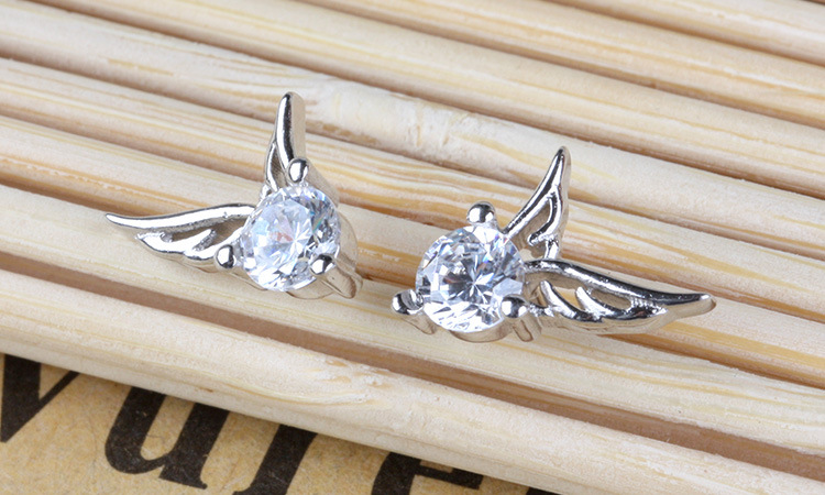 韩国天使之翼耳饰品时尚翅膀耳钉s925纯银耳钉