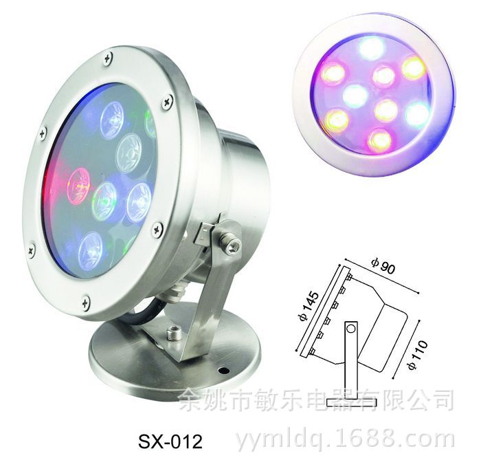 水底灯(LED.UNDERWATER.LIGHT) 水底灯LED高品质9W水下灯台湾晶元芯片 厂方直销IP68 批发供应