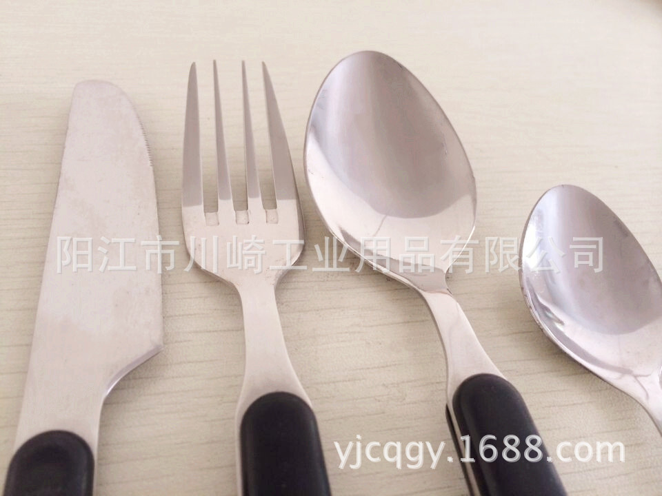 不锈钢餐具厨具/塑料夹手柄大勺小茶勺叉刀餐具