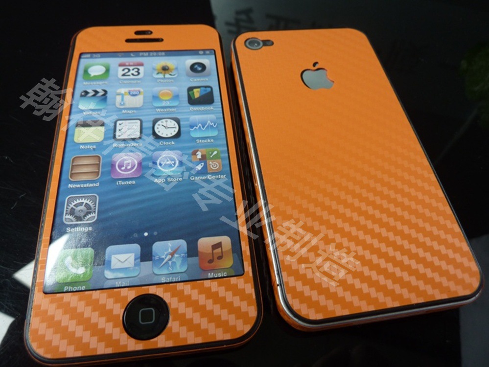 苹果手机彩膜 iphone5s手机膜 高清立体碳纤屏幕保护膜厂价直销