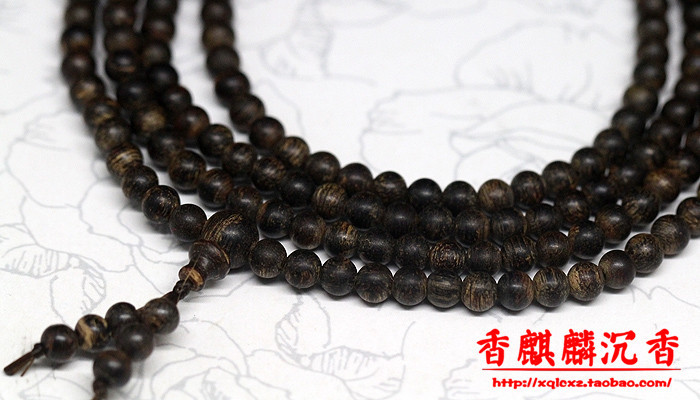 4A沉水级 加里曼丹老料 沉香佛珠216颗4mm