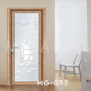 佛山铝合金门厂 铝合金平开门 铝合金厕所门 高档浴室门 mg-077