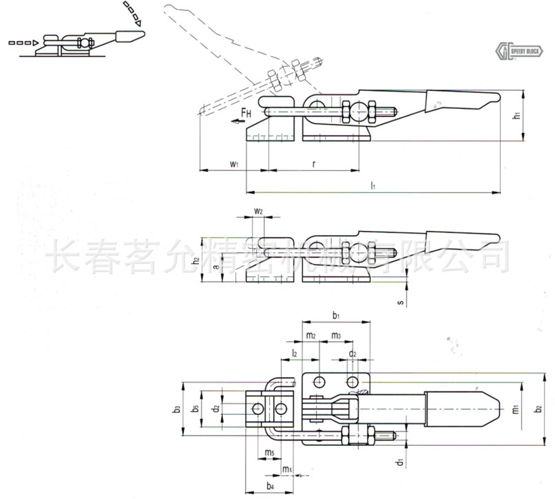 德国ganter品牌 gn 851-ni 带锁扣拉紧不锈钢夹钳