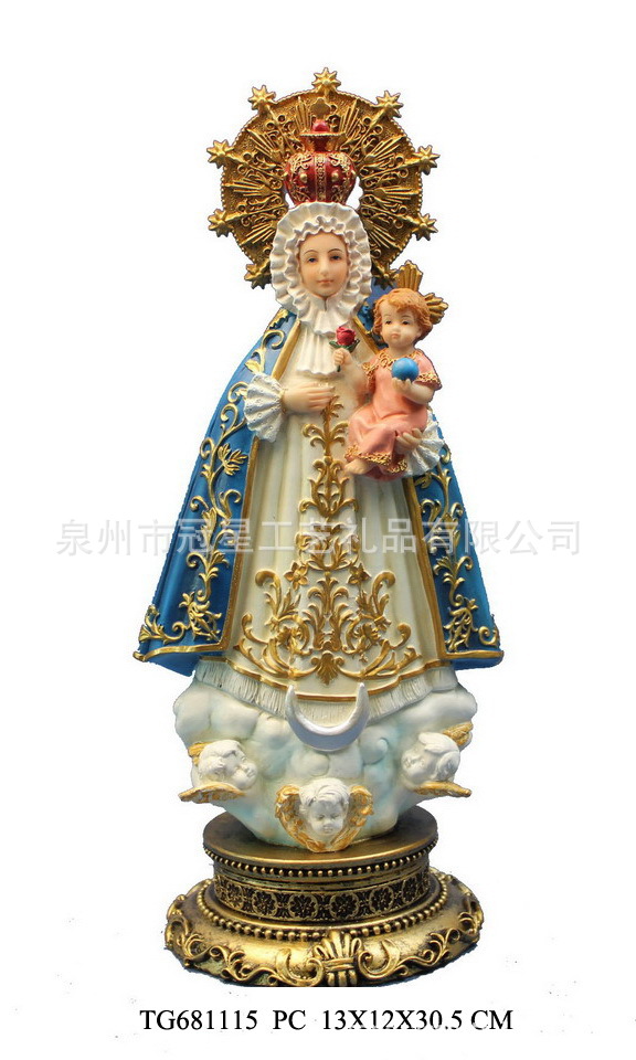 圣母玛利亚树脂工艺礼品 办公桌家居摆件摆饰 宗教圣母像图片_7