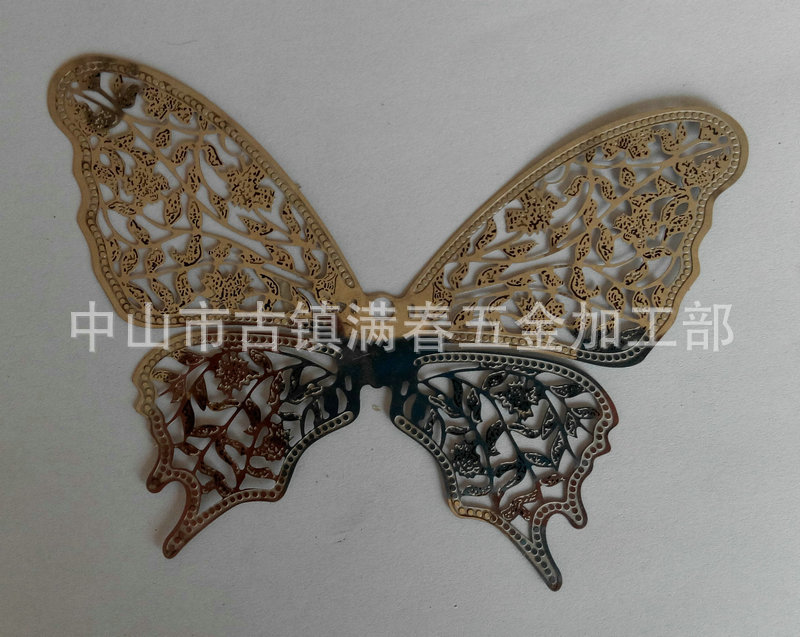 金属蚀刻工艺品 蚀刻加工厂提供蝴蝶不锈钢腐蚀雕刻加工 各种精密蚀刻加工