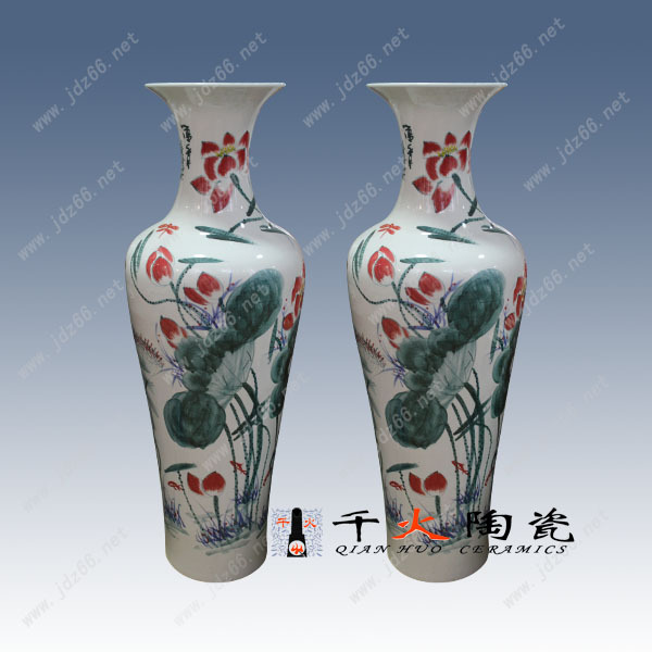 14、手绘荷花观音瓶DPWCQQZBQ014E-高:122.