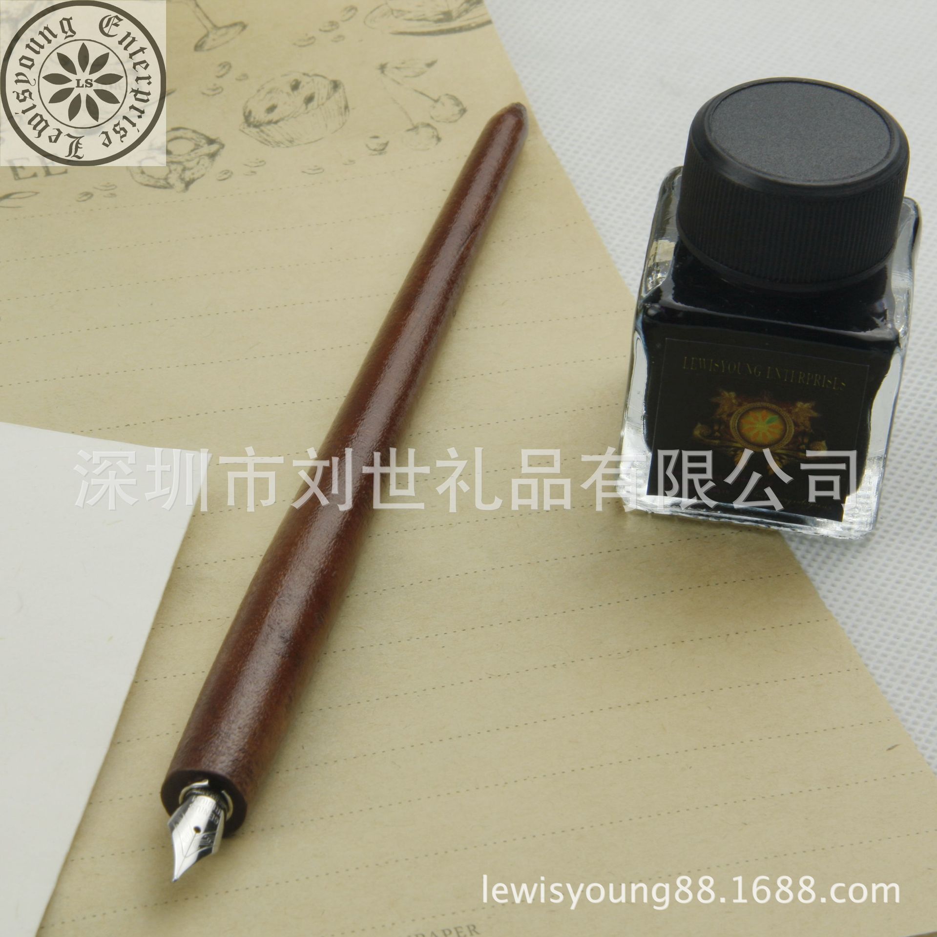 LS807松木笔杆蘸水笔 (7)