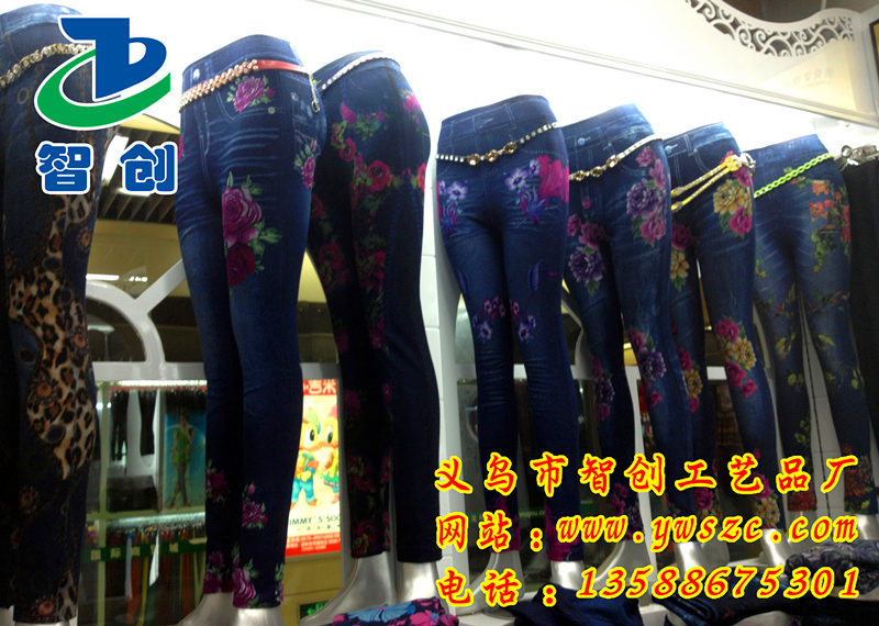 印花牛仔打底裤04