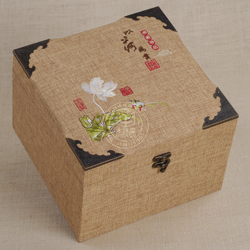 新款茶叶包装盒 以荷为贵内配半斤陶瓷茶叶罐精美茶叶包装1