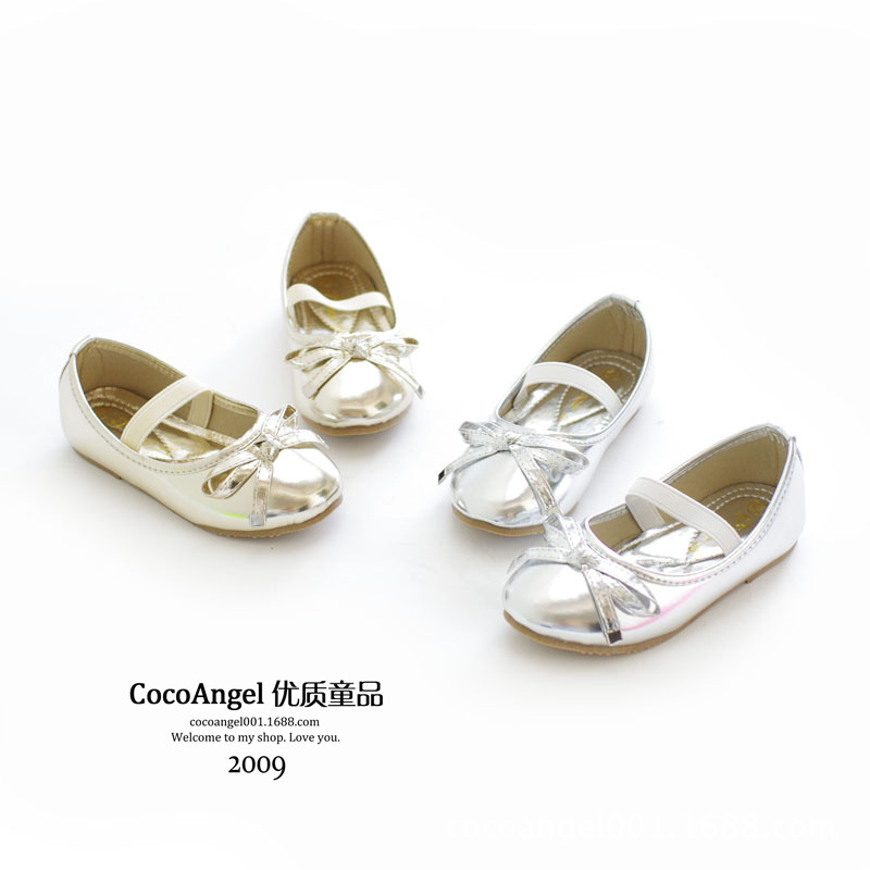 2014秋款 女童公主鞋 金银色软面皮软底单鞋 舞蹈鞋 表演鞋