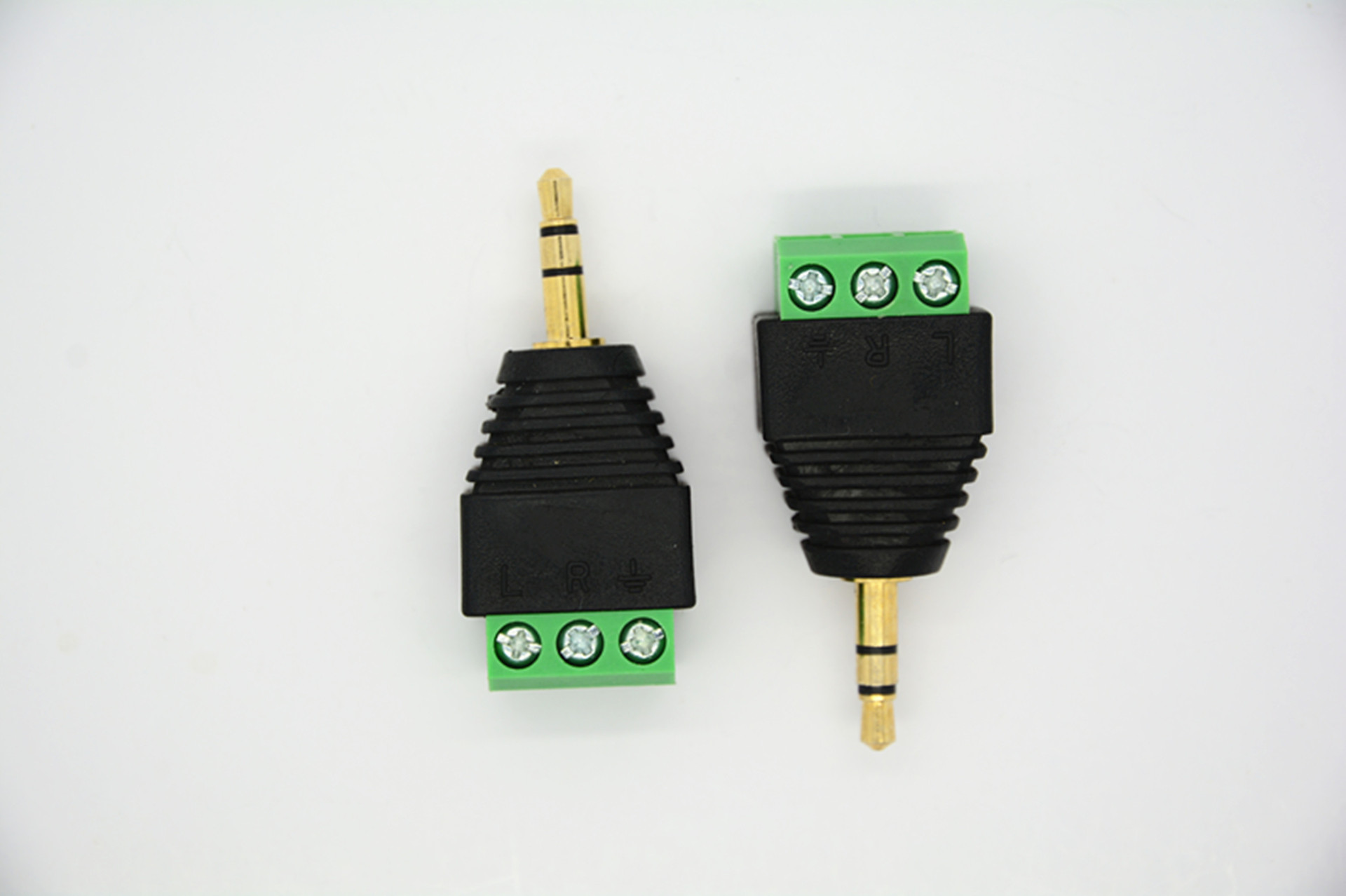 供应批发销售3.5立体插头三端dc绿色电源座 接线端子 dc电源插头