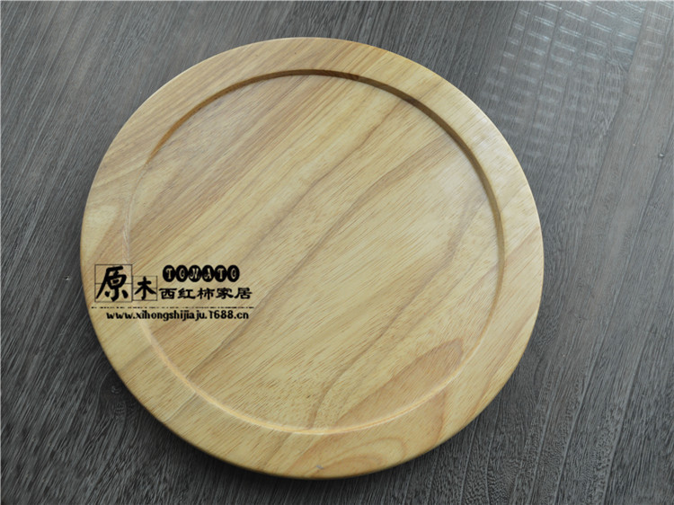 批发美国进口铁杉木圆盘 木质茶盘 点心盘 实木披萨盘