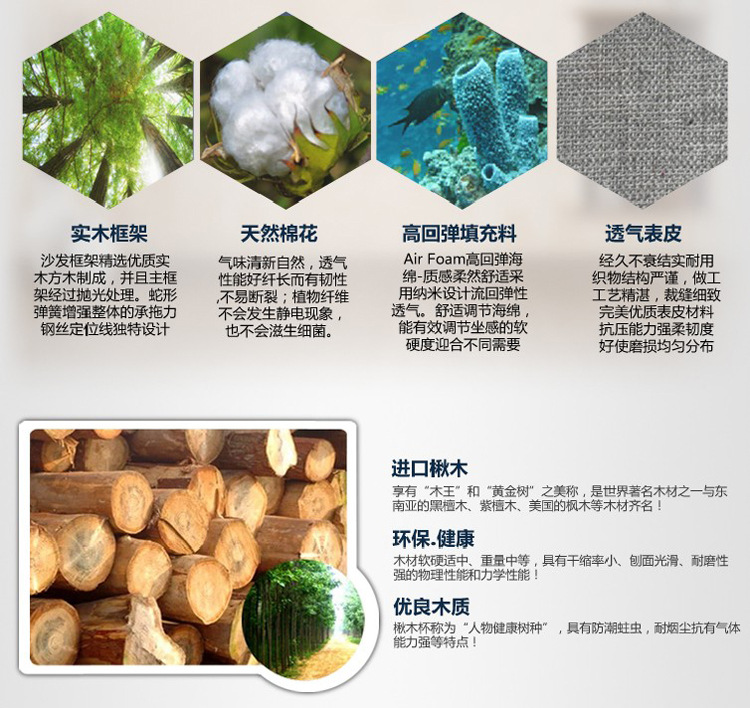 【伙拼】高档棉麻布艺沙发 客厅贵妃组合 现代布艺沙发 保用15年