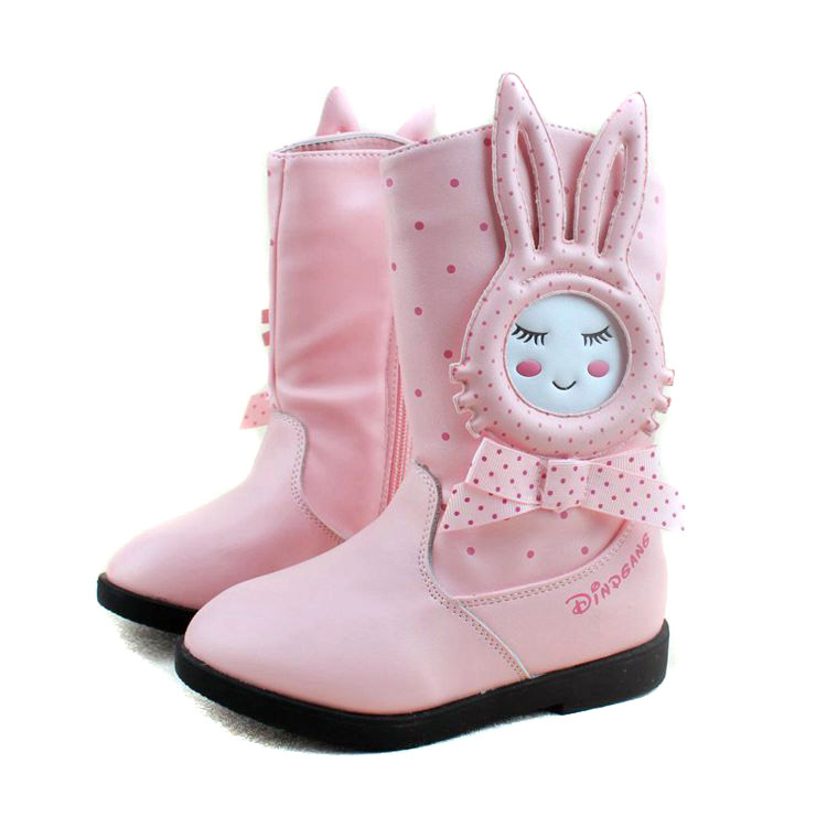 2014新款真皮女童公主靴子 时尚卡通韩版儿童雪地靴批发现货