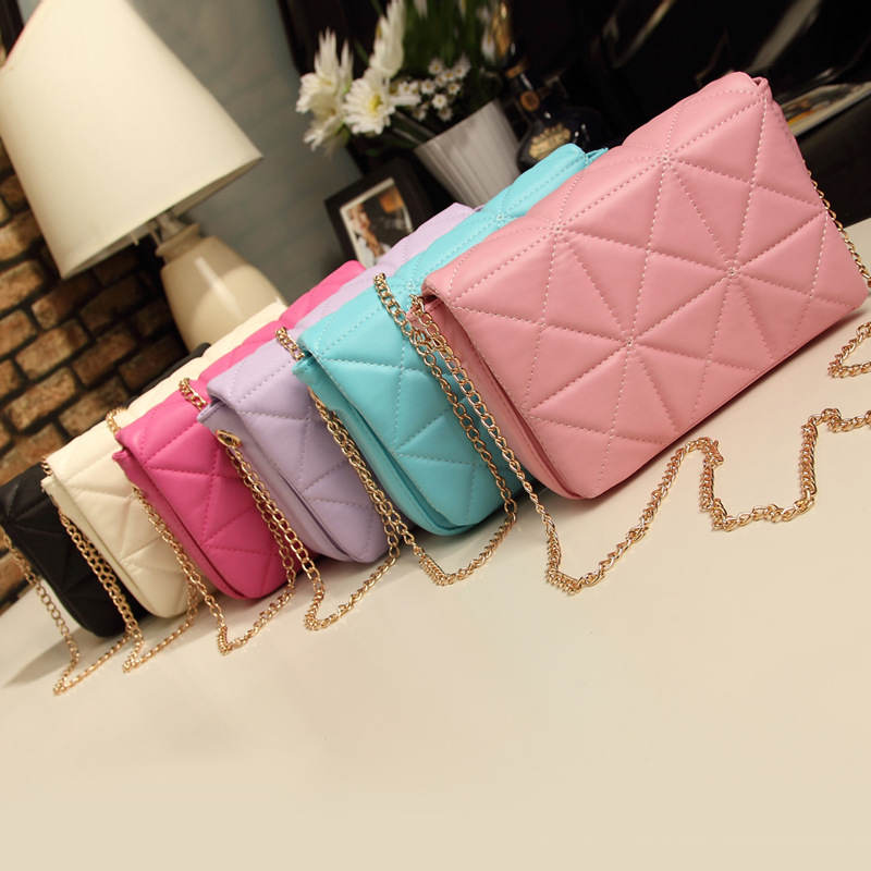 Women Chain Strap Cross Body Satchel Handbag PU Leather Shoulder Bag