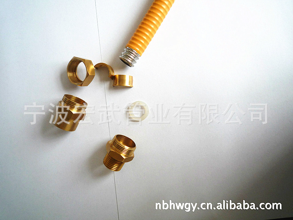 燃气管专用不锈钢接头 铜螺帽 螺母 4分 6分
