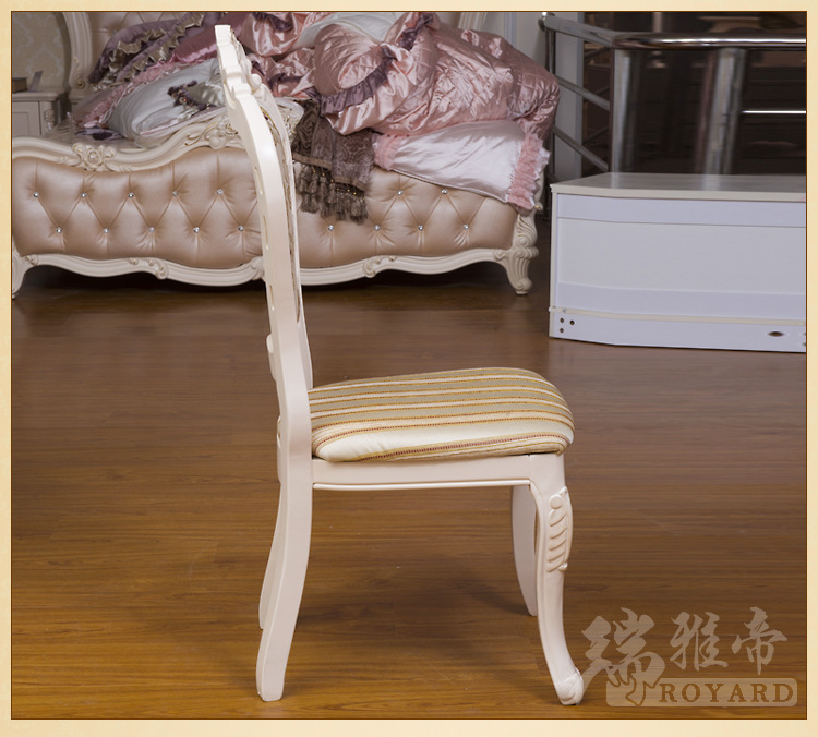 欧式实木餐椅 带软垫实木餐椅 大理石餐桌配套餐椅