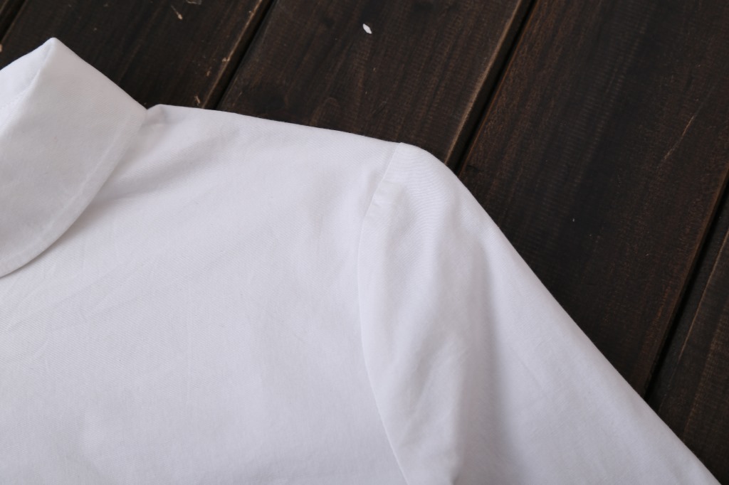 复古小圆领白衬衫