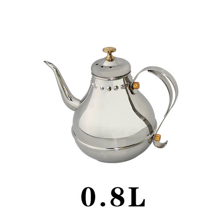 Stainless steel non-magnetic kettle, tea set, colorful fine-spout teapot, Arab court teapot, creative craft teapot, tea set, court teapot, made of high-quality stainless steel, tableware, tea set, with a spout kettle pic 5