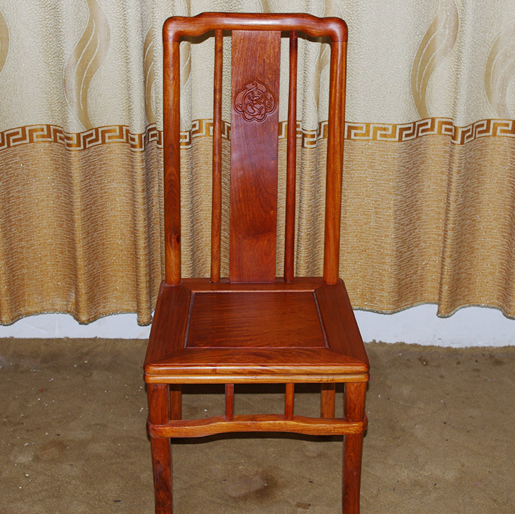 花梨木圆餐桌九件套-9