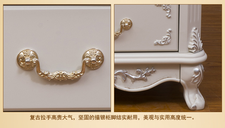 新品实木床头柜 美式床头柜 带精美精美雕花的时尚卧室床头柜