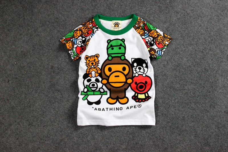 bape猿人头baby milo动物园满印短袖t恤