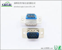 D-SUB VGA15pin 公頭 藍膠 焊線式連接器ROHS