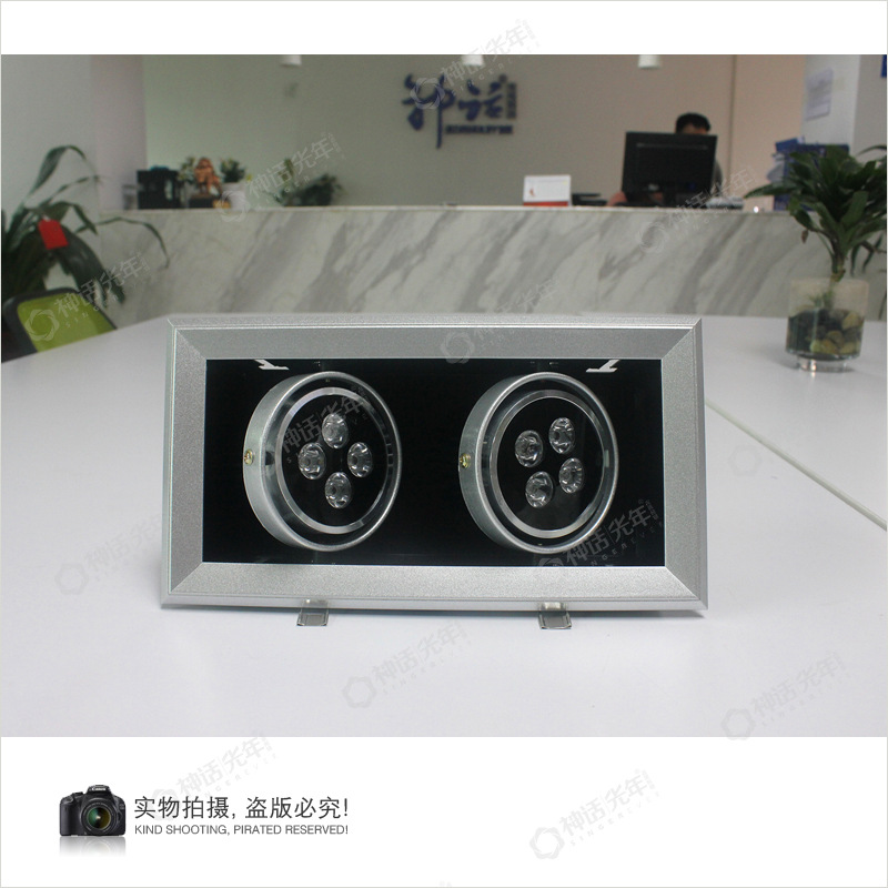 厂家直销,LED豆胆灯,新款,LED双头格栅灯,欧司朗光源,8014