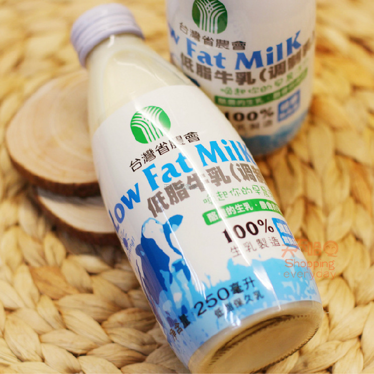早餐奶 台湾原装进口牛奶 台湾省农协麦低脂乳250ml调制乳