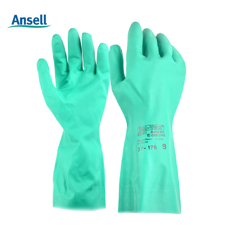 安思尔Ansell,37-175丁腈橡胶,防化耐磨耐油,耐酸碱,工业手套