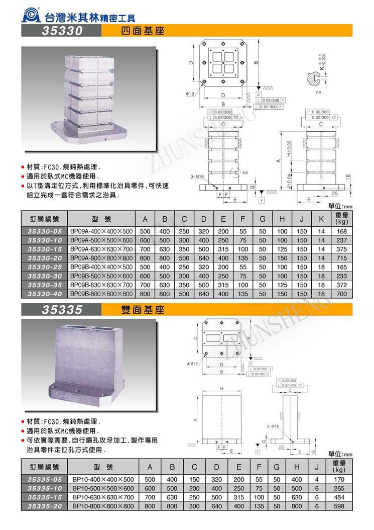 35330-35335四面基座双面基座