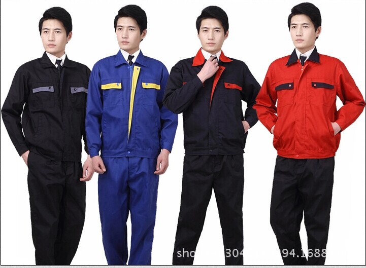 定做批发 男 套装长袖工作服 劳保服 电焊服 汽修服厂服